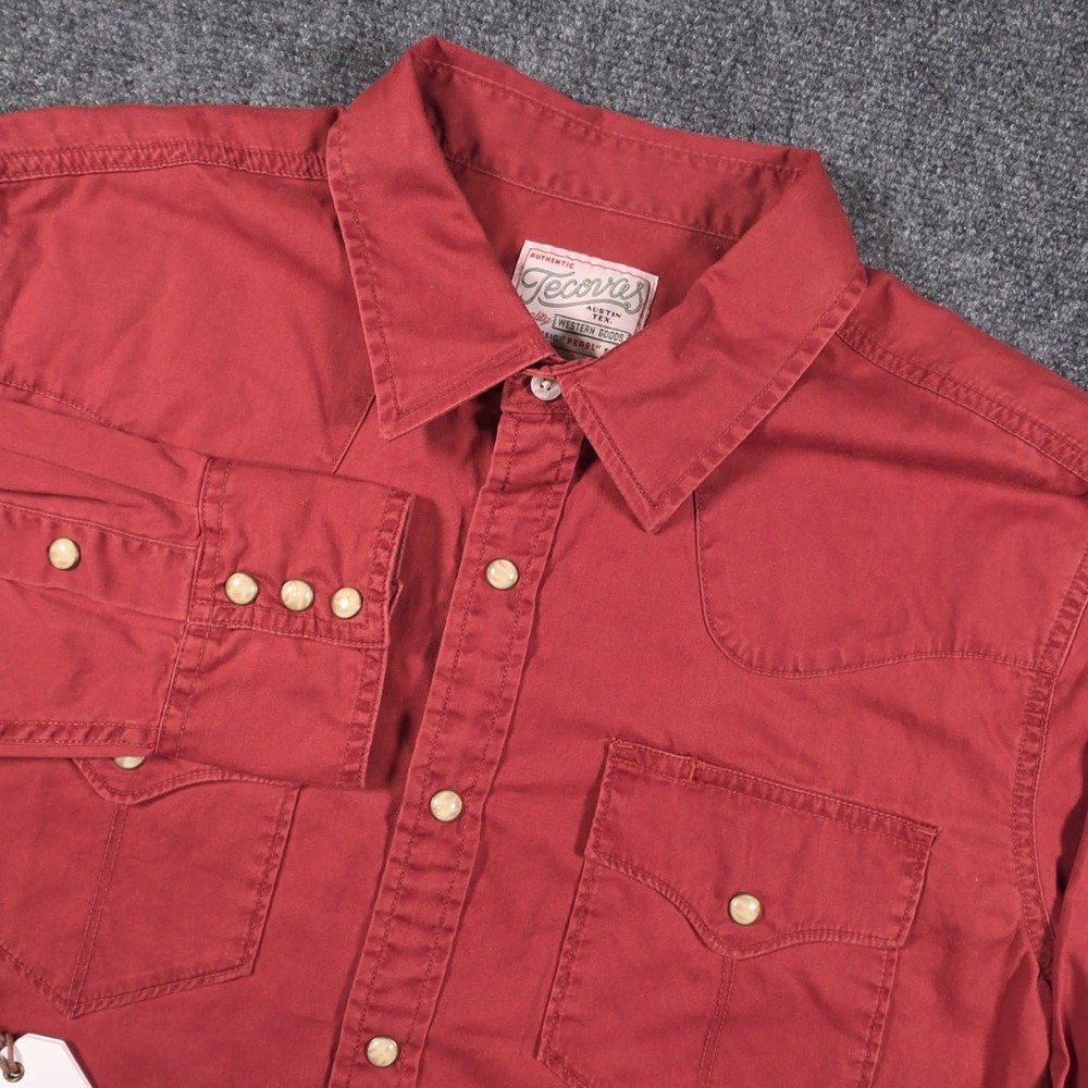 NWT Tecovas Flying-T Thorn Stopper Western Shirt Mens M Brick Pearl Snap Rodeo